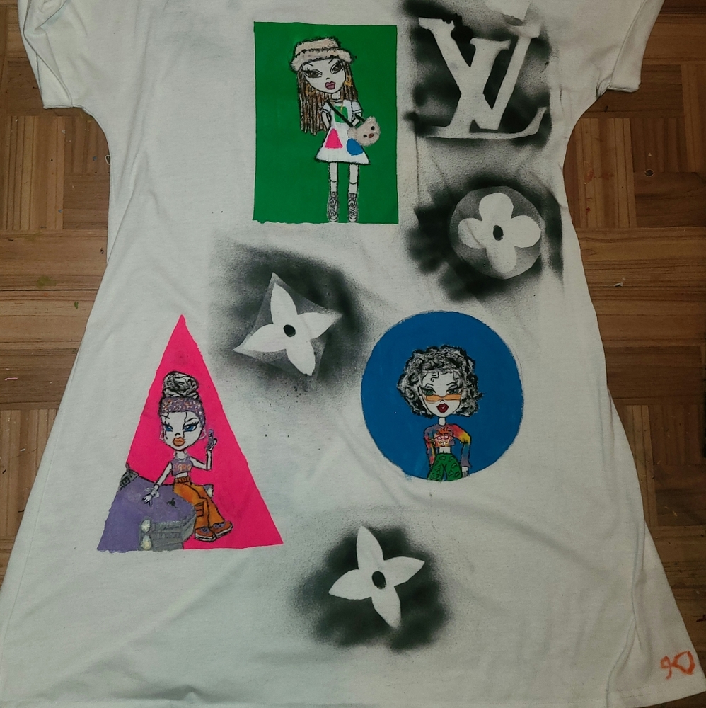A custom painted Bratz dress
